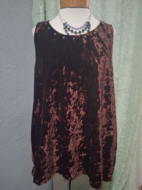 SILVERADO- Crushed Velvet Studded Tank Top -